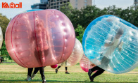 vibrant green zorb ball to play